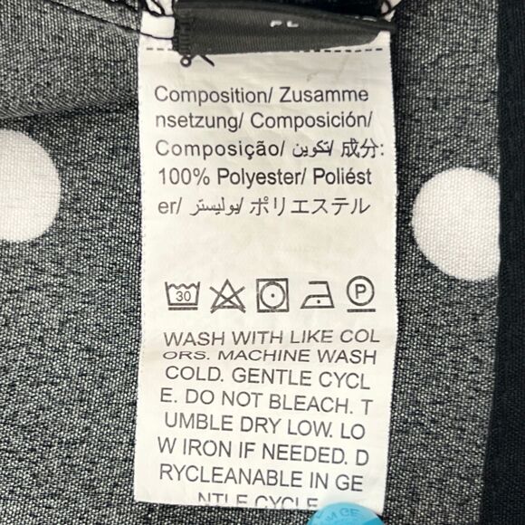 SHEIN Blouse 2XL Polka Dots 3/4 Sleeve Ruffle Cuff Whimsical Chic Retro Top - Picture 9 of 10